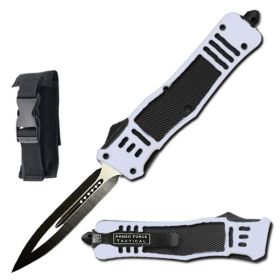 9" White Ghost OTF Tactical Automatic Out Of The Front Pocket Knife