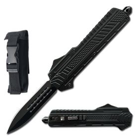 9" Midnight OPS Military OTF Dual Action Automatic Knife Black Dagger Blade