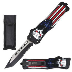 9" Punisher Ghost Tactical OTF Knife Tanto Blade