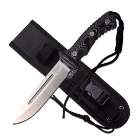 Black Canvas Micarta Handle Bowie 12- Inch Fixed Blade Knife