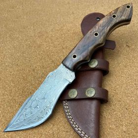10.5" Damascus Steel Custom Handmade Tactical Hunting Knife