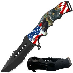8.5" Tactical American Beer Spring Assisted Folding Open Pocket Knife
