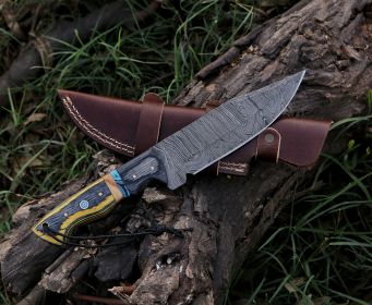 11.2" Damascus Steel Handmade Hunting Skinning Knife