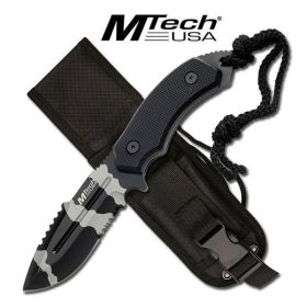 Tactical 5MM Thick Urban Camo Blade Hunting Knife With Custom Sheath
