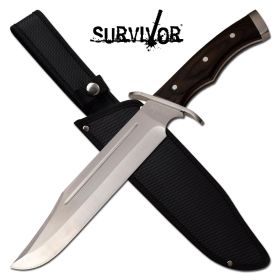 Survivor 10" Blade Brown Wood Handle Full Tang Bowie Knife