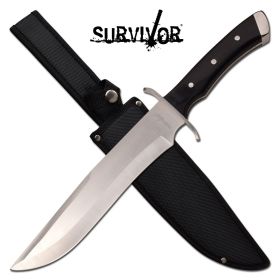 10" Blade Black Wood Handle Full Tang Hunter Bowie Knife