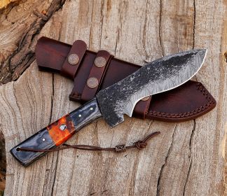 11.5" Custom Handmade Damascus Steel Hunting Bowie Knife