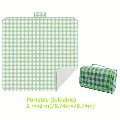 Waterproof Picnic Blanket - 2m X 2m, Thickened With Aluminum Mold Moisture-proof, Portable Outdoor Camping Mat, Handbag Style Design, Suitable Fo