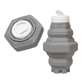 Silicone Folding Cup Foldable Collapsible Telescopic Water Bottle Outdoor Travel Children Cups Teacups Ware Jug Drink Water Copa (Color: gray, Capacity: 401-500ml)