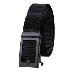Men's Fashion Ratchet Belt Golf Belt; 1 3/8inch Quick Release Automatic Slide Buckle Nylon Web Webbing Belt For Outdoor Work; Military Tactical B (Color: Black, size: 3.4x125cm/1.34x49inch)