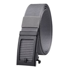 Men's Fashion Ratchet Belt Golf Belt; 1 3/8inch Quick Release Automatic Slide Buckle Nylon Web Webbing Belt For Outdoor Work; Military Tactical B (Color: gray, size: 3.4x125cm/1.34x49inch)