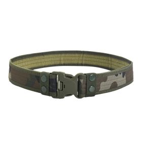 1pc Men's Outdoor Canvas Belt 2 Inch Wide Plastic Buckle Military Tactical Waist Belt Work Belt (Color: Color No.1, size: 5x130cm)