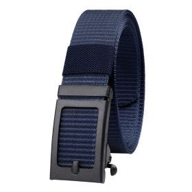 Men's Fashion Ratchet Belt Golf Belt; 1 3/8inch Quick Release Automatic Slide Buckle Nylon Web Webbing Belt For Outdoor Work; Military Tactical B (Color: Navy blue, size: 3.4x125cm/1.34x49inch)