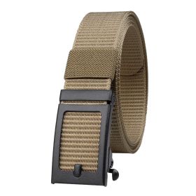 Men's Fashion Ratchet Belt Golf Belt; 1 3/8inch Quick Release Automatic Slide Buckle Nylon Web Webbing Belt For Outdoor Work; Military Tactical B (Color: Khaki, size: 3.4x125cm/1.34x49inch)