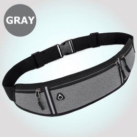 Small Fitness Waist Bag (Fit Up To 75kg) With Adjustable Strap For Hiking Running Outdoor Traveling (Color: gray)