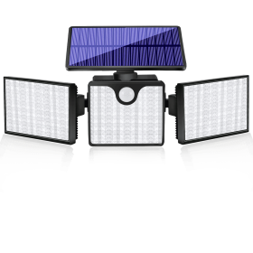 230 LED Ultra Bright Solar Wall Lights; Waterproof Rotatable Motion Sensor Light For Outdoor Porch Yard Wall (Color: Cold White)