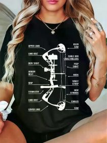 Fashion Tshirt Anatomy of Archery Bow Hunting - Bowhunting T-Shirt (Color: Black, size: XXL)
