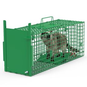 Live Animal Cage Trap For Animals Under Easy To Setup Humane Galvanized Iron Trap Cage For Raccoons Armadillos Groundhogs Muskrats Opossums Skunk (size: M)