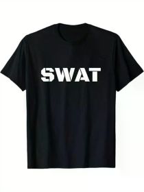 SWAT Team Halloween Costume Boys Girls Boys Tactical Uniform Idea T-Shirt, 100% Cotton, Halloween Thanksgiving Christmas Gift (Color: Black, size: XXL)