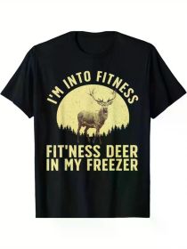 Funny Deer Hunting Art For Men Women Wildlife Hunter Hunting T-ShirtCouple Clothing 2025 (Color: Black, size: XXXL)