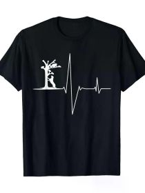 Coon Hunting Dogs Coonhound Heartbeat T-Shirt (Color: Black, size: L)