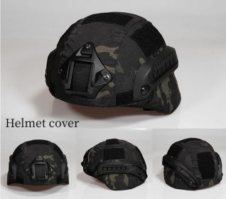 Military Tactical Helmet CoverCamouflage Army Helmet Case Outdoor Hunting Equipment Cloth Cover (Color: Black CP)