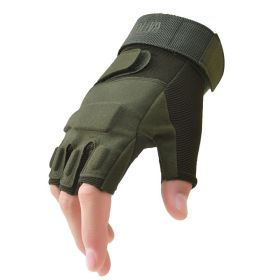 Outdoor Tactical Gloves Half Finger Military Men Women Combat Shooting Hunting Fitness Fingerless Gloves (Gloves Size: S, Color: Army Green)