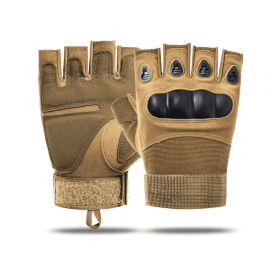 Tactical Fingerless  Gloves for Outdoor Sports (Color: Tan, size: XL)